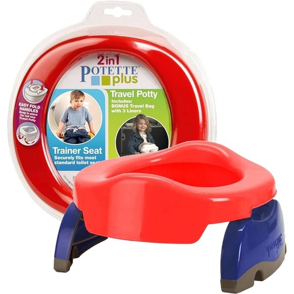 Kalencom Potette Plus 2-in-1 Travel Potty and Trainer Seat - Red - Picture 3 of 3